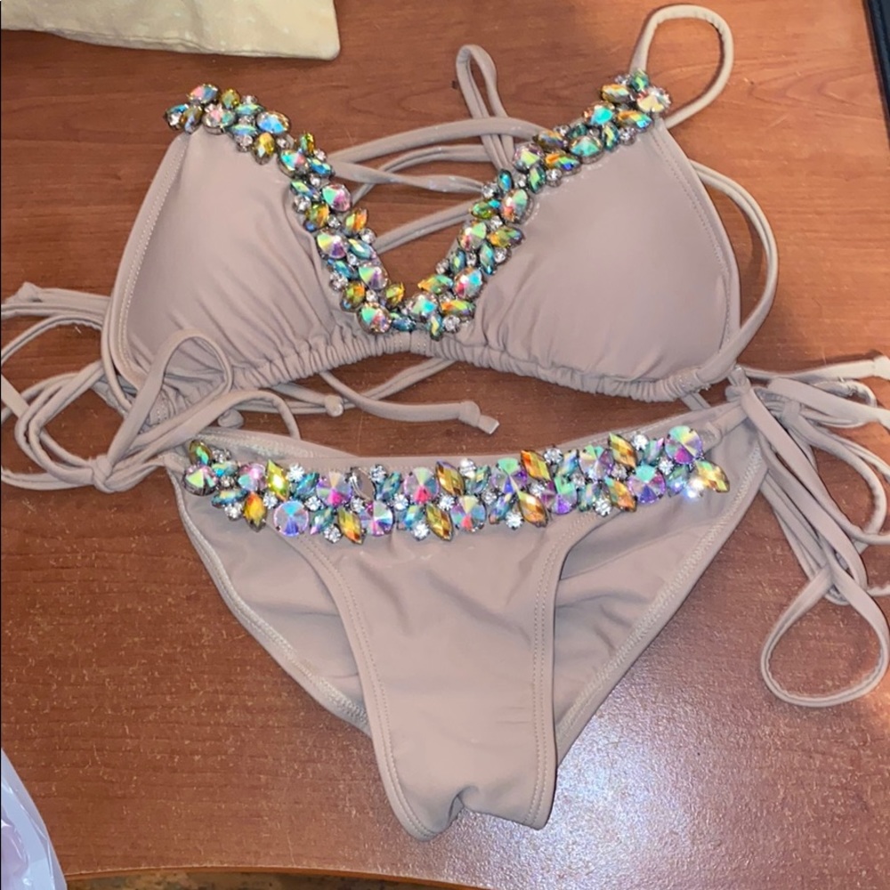 Hot Miami Styles Crystal Encrusted Bikini
